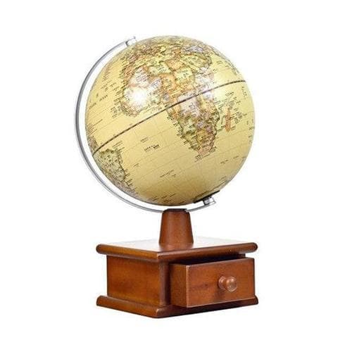 Mappamondo Antico - Scatola Di Legno Per Conservazione (Globo Terrestre)