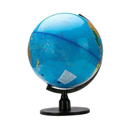 Mappamondo Particolare Blu - Supporto Nero (Globo Terrestre)