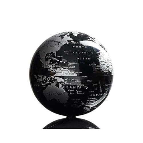 Mappamondo Design - (Nero / Argento) (Globo Terrestre)