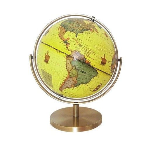 Mappamondo Rotante Retro - Supporto In Metallo Rame (Globo Terrestre)