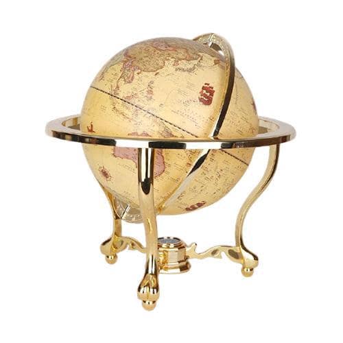 Mappamondo Vintage - Sfera Retro - Supporto Colore Oro (Globo Terrestre)