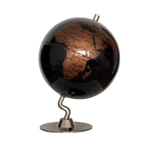 Mappamondo Design - Nero & Rame (Globo Terrestre)