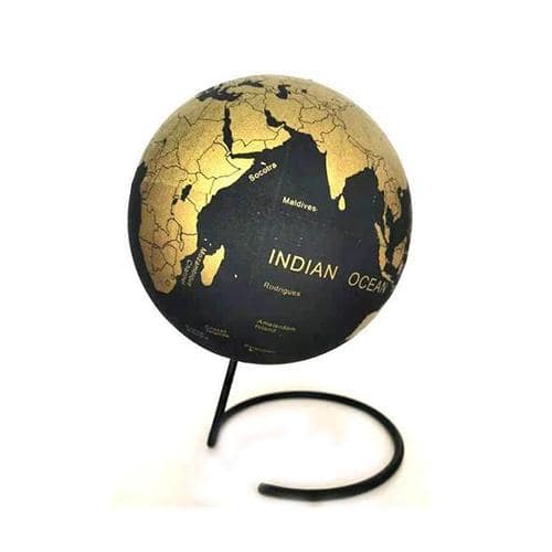 Mappamondo Sughero - Nero & Oro (35 Cm) (Globo Terrestre)