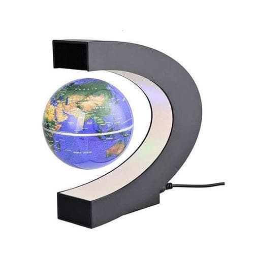 Mappamondo A Levitazione Magnetica - Supporto In C (Sfera Blu) (Globo Terrestre)