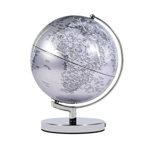 Mappamondo Metallo (Argento) (Globo Terrestre)