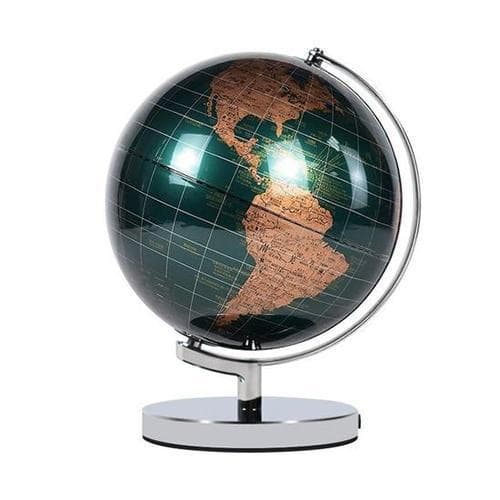 Mappamondo Metallo Cromato (Verde) (Globo Terrestre)