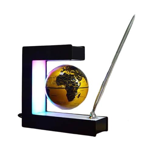 Mappamondo A Levitazione Magnetica - Supporto Geometrico (Sfera Oro) (Globo Terrestre)