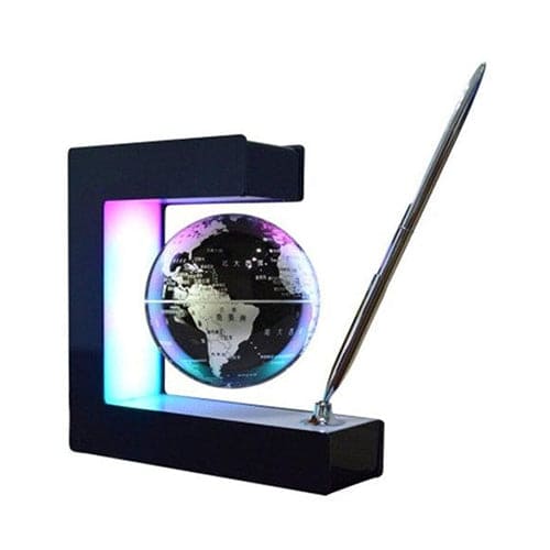 Mappamondo A Levitazione Magnetica - Supporto Geometrico (Sfera Nera) (Globo Terrestre)