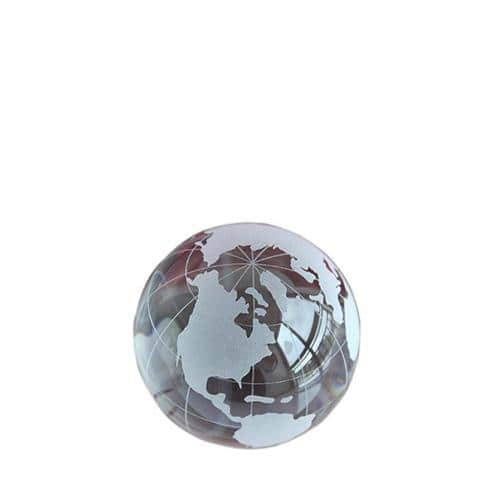 Mini Mappamondo In Vetro - Inciso Al Laser (Globo Terrestre)